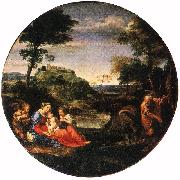 CARRACCI, Annibale Rest on Flight into Egypt ff oil painting reproduction